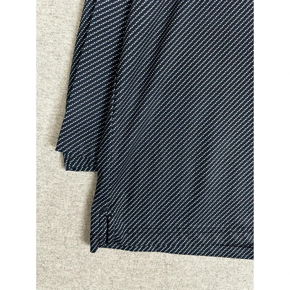 Jos A Bank Traveler Polo Shirt Mens 2XLT Navy Blue Long Sleeve Stretch Dot Print